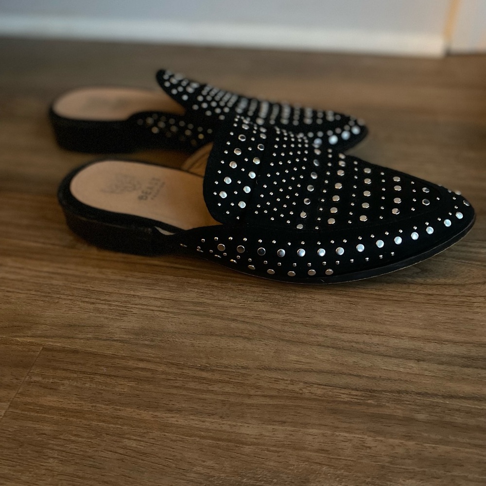 BEAST FASHION Black Studded Mules - Picture 3 of 7